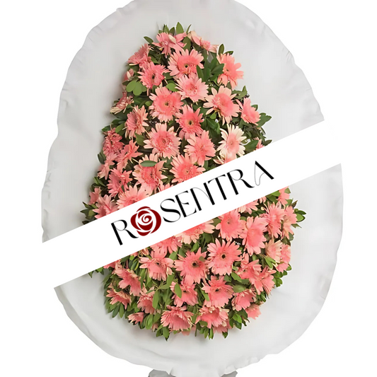 Pembe Gerberalar İki Katlı Çelenk - Rosentra | Premium Flowers