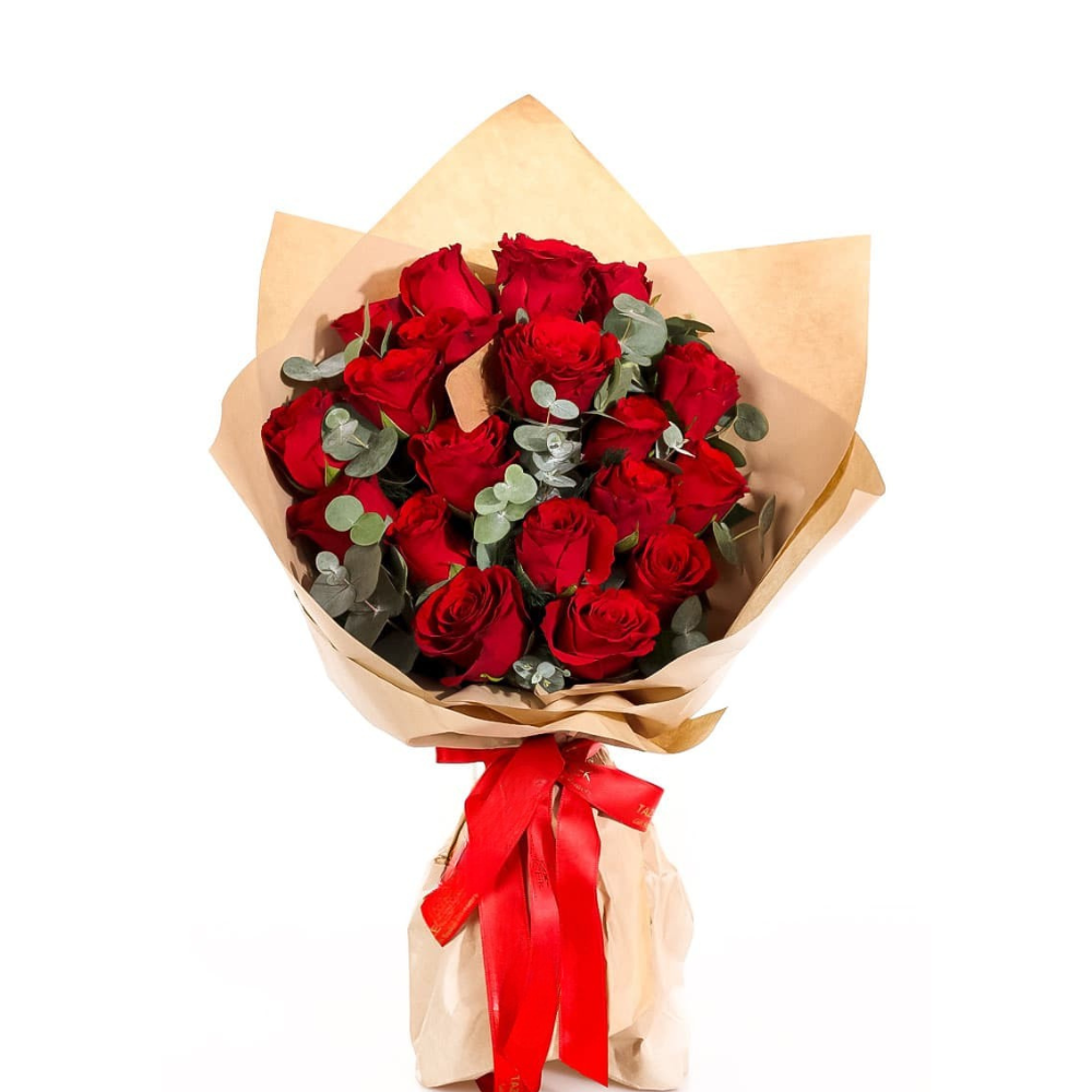 Kraft 19 Kırmızı Gül Buketi - Rosentra | Premium Flowers