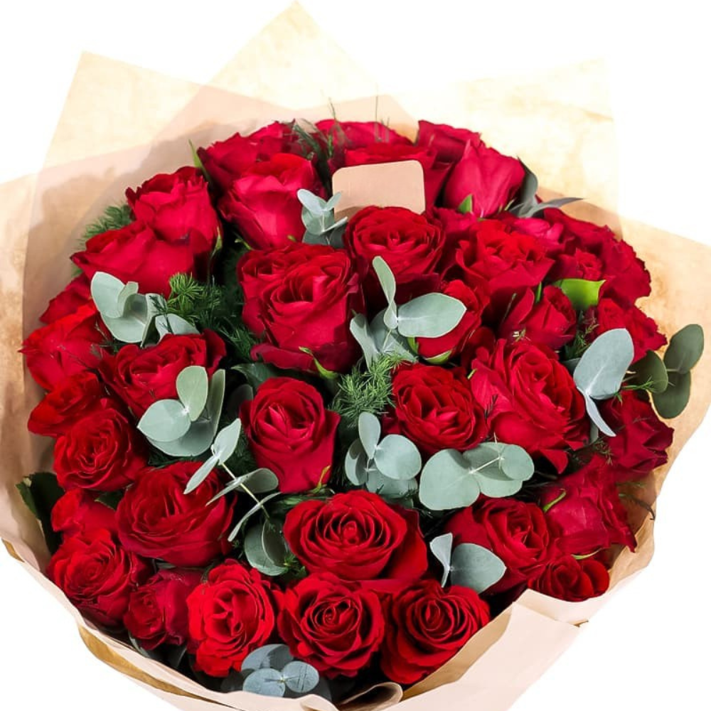Kraft 35 Kırmızı Gül Buketi - Rosentra | Premium Flowers