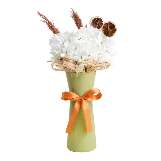 Yeşil Vazoda Beyaz Papatyalar - Rosentra | Premium Flowers