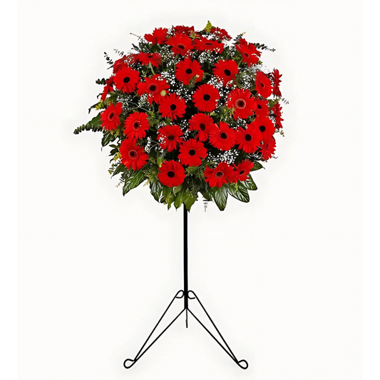 Kırmızı Gerberalardan Hazırlanmış Ferforje Aranjmanı - Rosentra | Premium Flowers