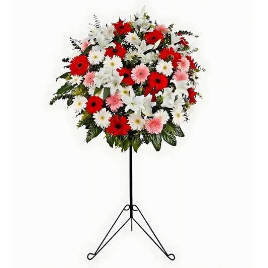 Renkli Gerbera ve Lilyumlardan Hazırlanmış Ferforje Aranjmanı - Rosentra | Premium Flowers