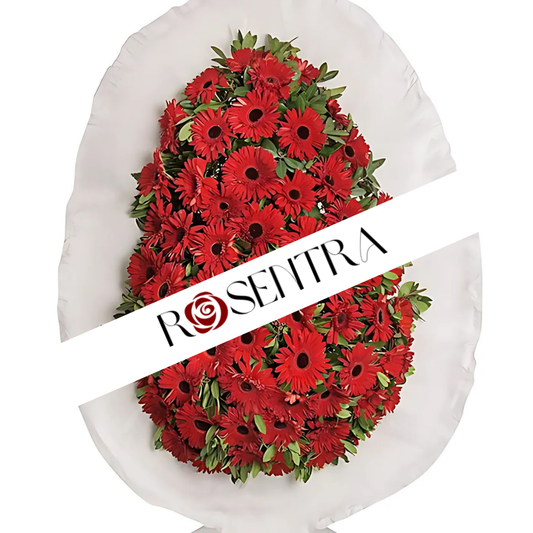Kırmızı Gerberalar Çift Katlı Çelenk - Rosentra | Premium Flowers
