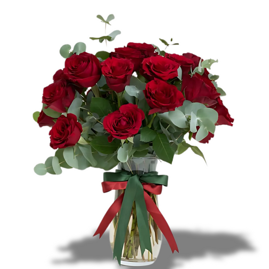 Vazoda 25'li Kırmızı Gül - Rosentra | Premium Flowers