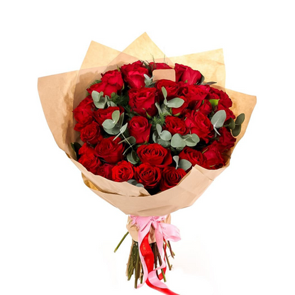 Kraft 35 Kırmızı Gül Buketi - Rosentra | Premium Flowers