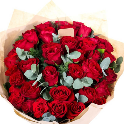 Kraft 35 Kırmızı Gül Buketi - Rosentra | Premium Flowers