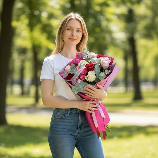 Karışık Premium Gül Buketi