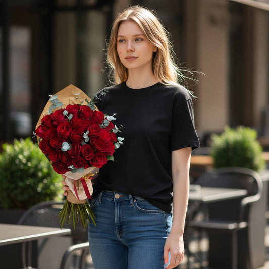 Kraft 25 Kırmızı Gül Buketi